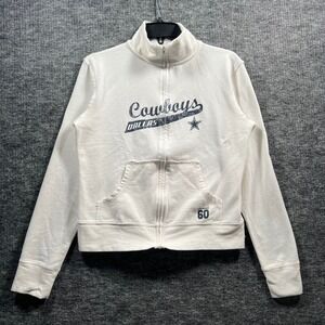 Cowboys Authentic Apparel Dallas Cowboys Full Zip Sweatshirt White Medium